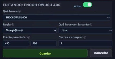 Formulario de un ciclo de la Máquina
